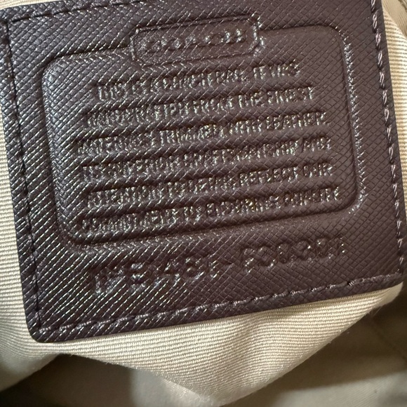 Coach Brown Leather & Signature Canvas F30301 Tote Bag Purse - Picture 8 of 9